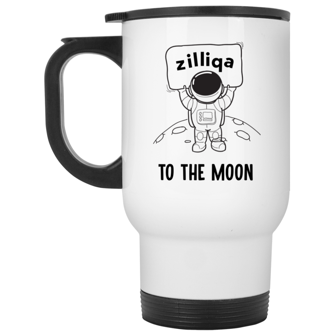 Zilliqa to the moon - White Travel Mug TCP1607 White / One Size Official Crypto  Merch
