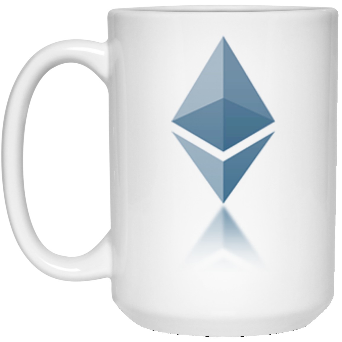 Thiết kế phản chiếu Ethereum - 15 oz. White Mug TCP1607 White / One Size Official Crypto Merch