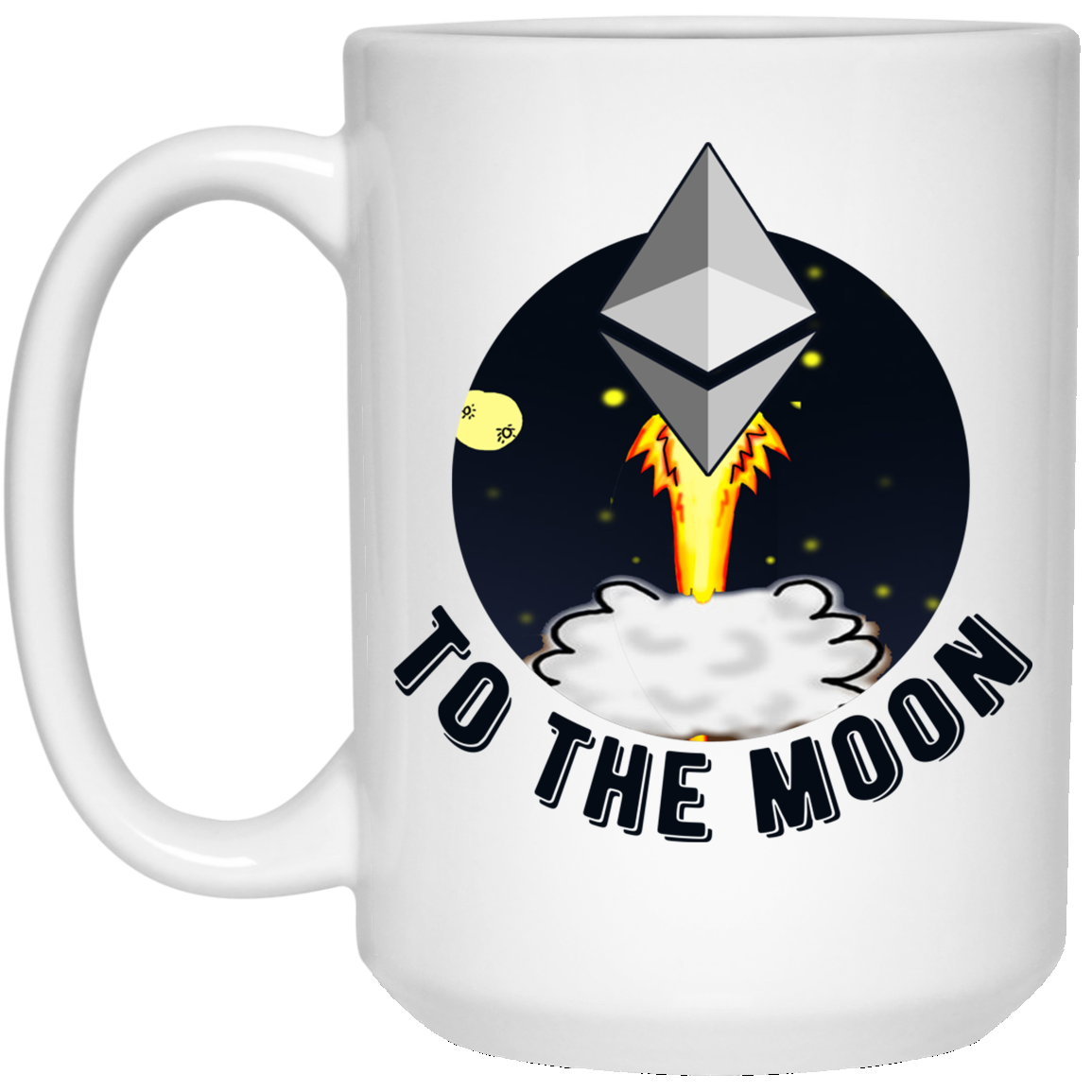 Ethereum to the moon - 15 oz. White Mug TCP1607 White / One Size Official Crypto  Merch