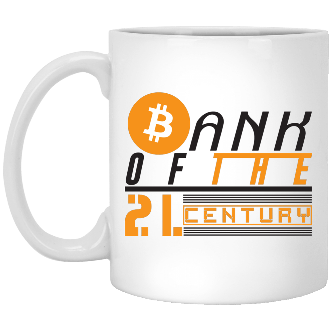 Bank of the 21. century - 11oz. White Mug TCP1607 White / One Size Official Crypto  Merch