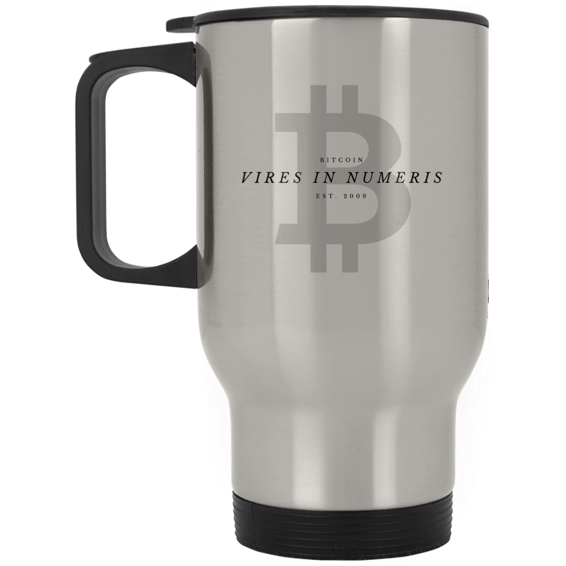 Vires in numeris - Silver Stainless Travel Mug TCP1607 Silver / One Size Official Crypto  Merch