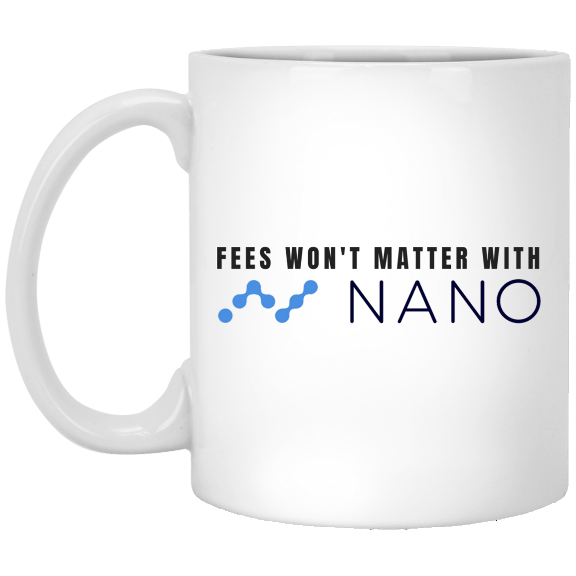 Fees won't matter with nano - 11oz. White Mug TCP1607 White / One Size Official Crypto  Merch