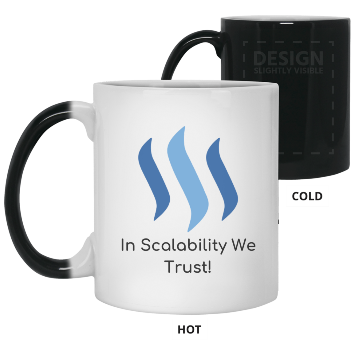 Steem in scalability we trust - 11 oz. Color Changing Mug TCP1607 White / One Size Official Crypto  Merch