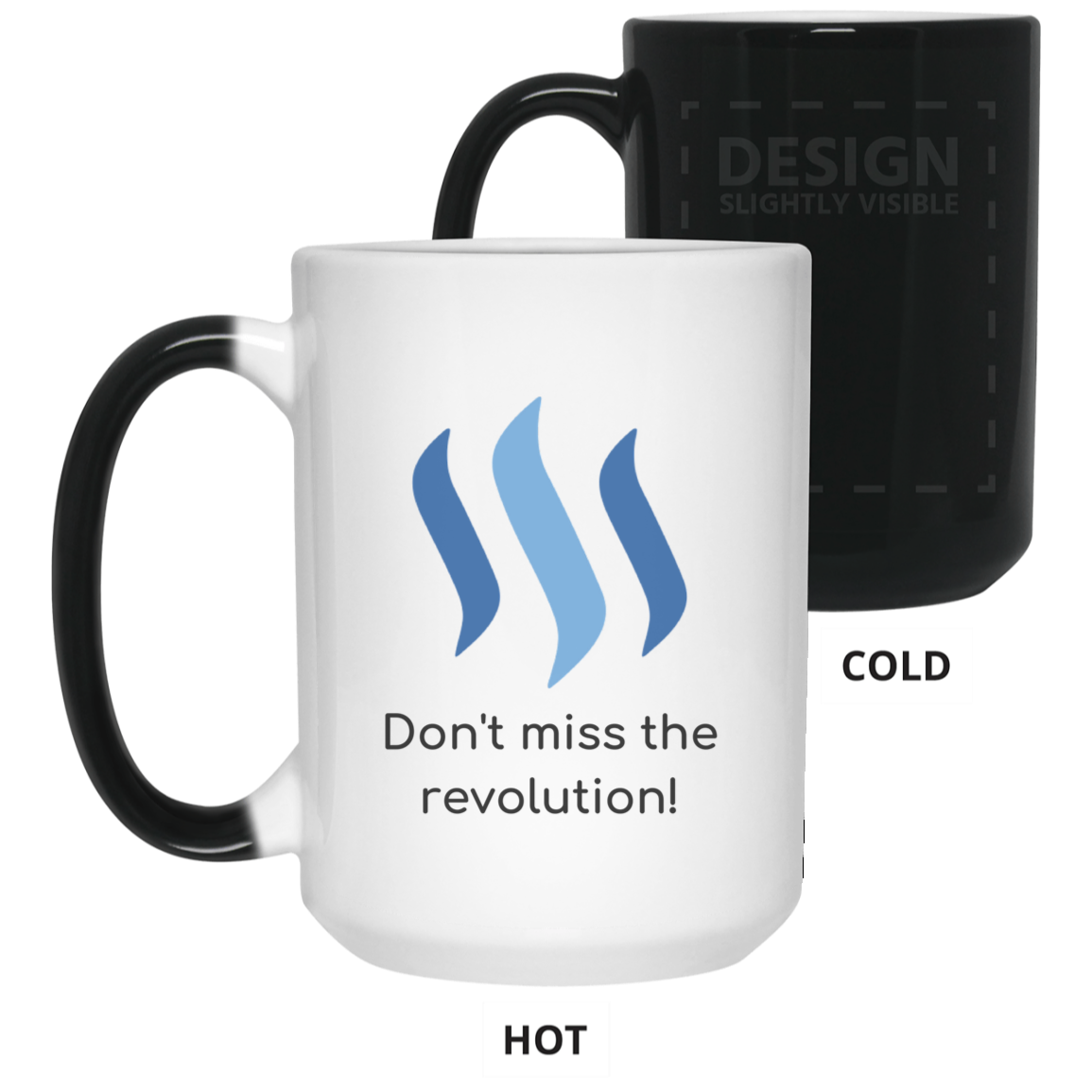 Steem don't miss the revolution - 15 oz. Color Changing Mug TCP1607 White / One Size Official Crypto  Merch