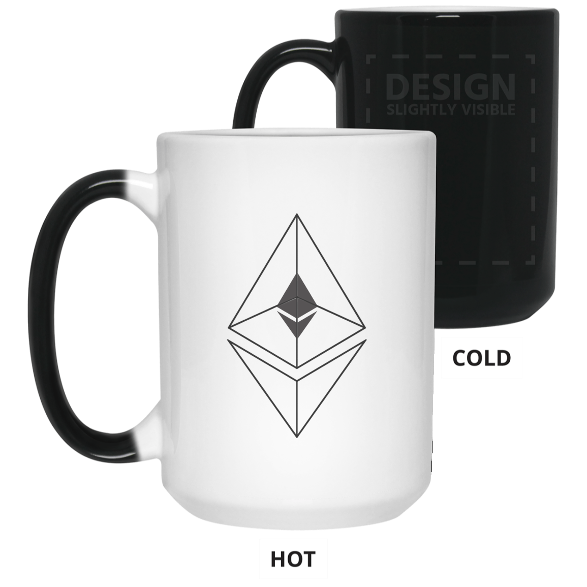 Ethereum line design - 15 oz. Color Changing Mug TCP1607 White / One Size Official Crypto  Merch