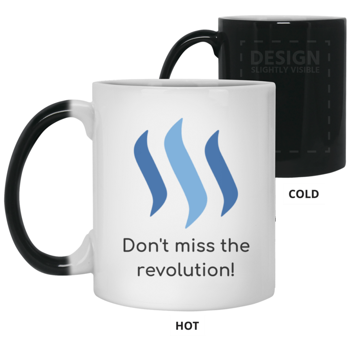 Steem don't miss the revolution - 11 oz. Color Changing Mug TCP1607 White / One Size Official Crypto  Merch