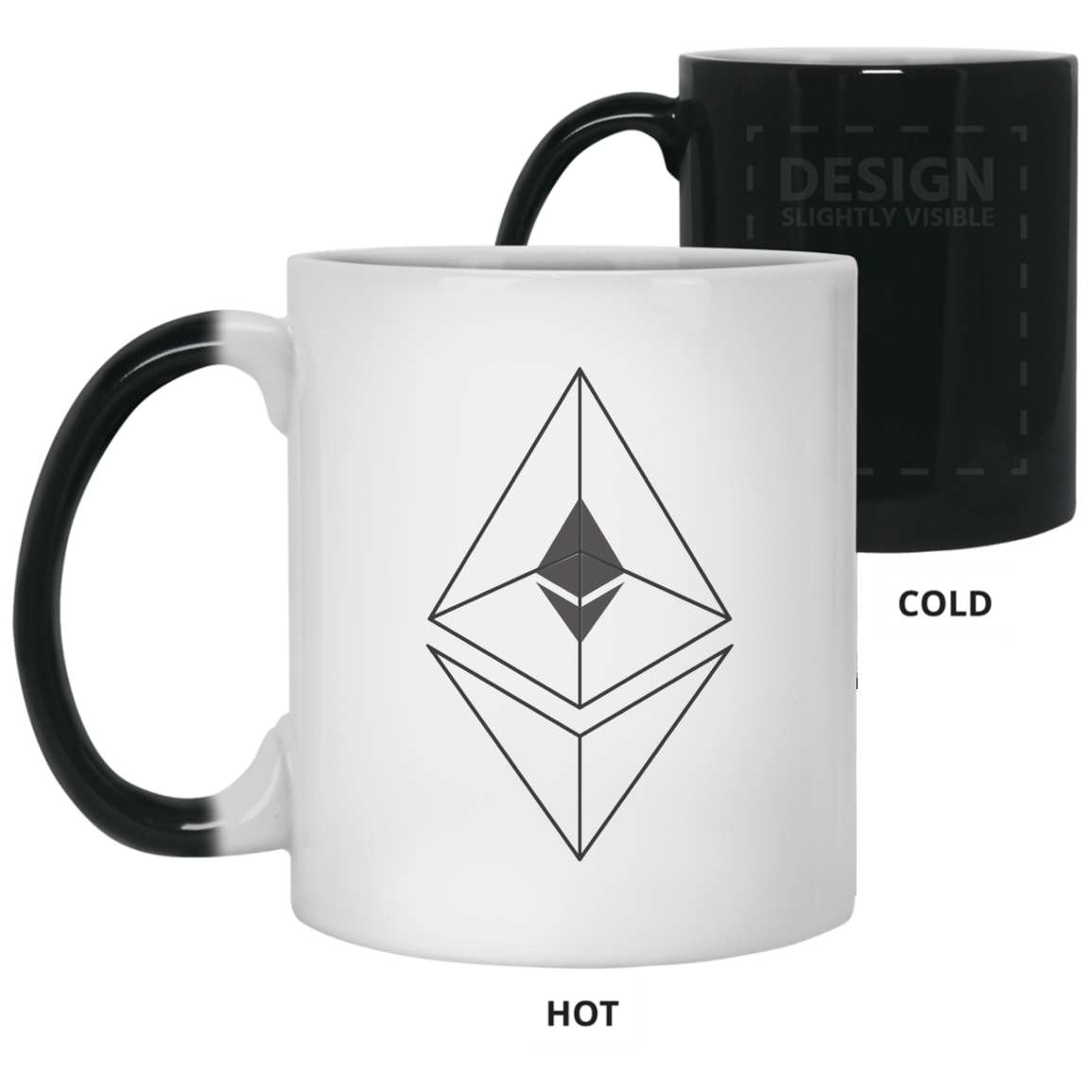 Ethereum line design - 11oz. Color Changing Mug TCP1607 White / One Size Official Crypto  Merch