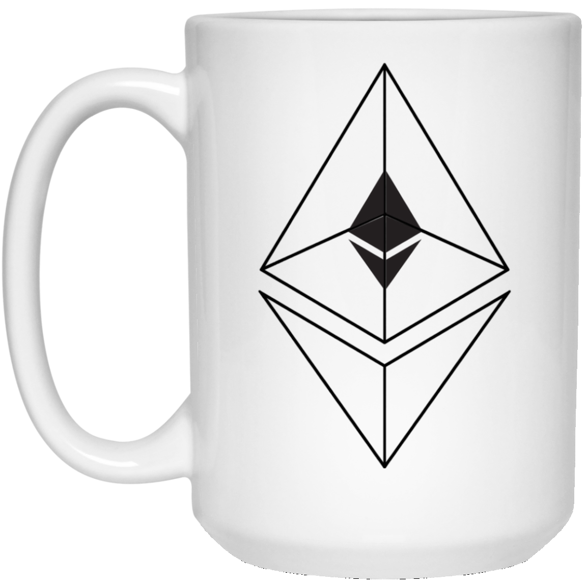 Ethereum line design - 15 oz. White Mug TCP1607 White / One Size Official Crypto  Merch