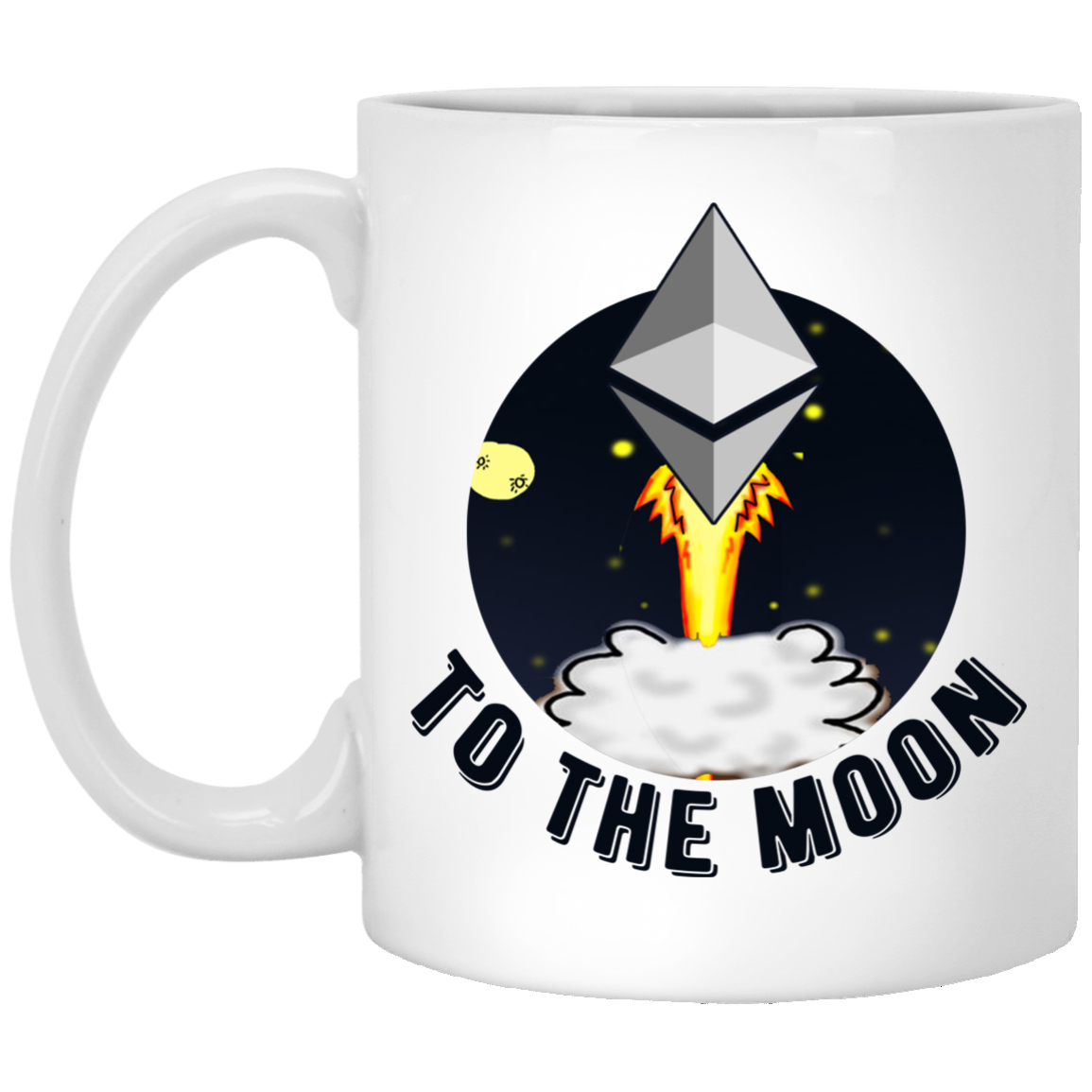Ethereum to the moon - 11oz. White Mug TCP1607 White / One Size Official Crypto  Merch