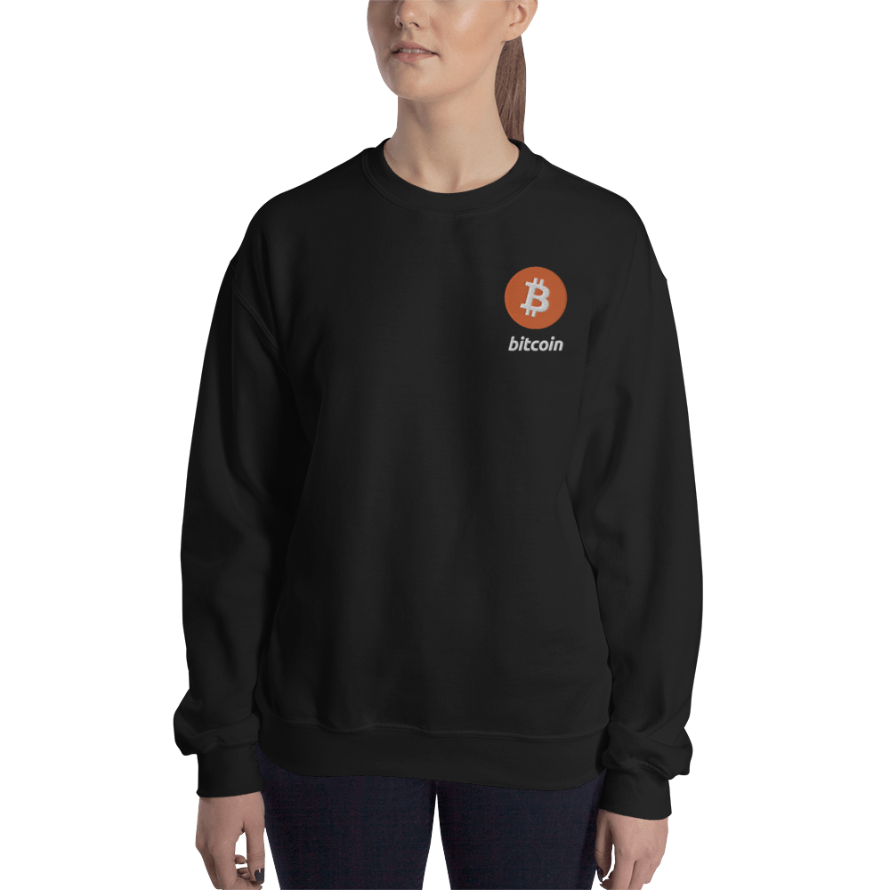Bitcoin – Women’s Embroidered Crewneck Sweatshirt TCP1607 Black / S Official Crypto  Merch