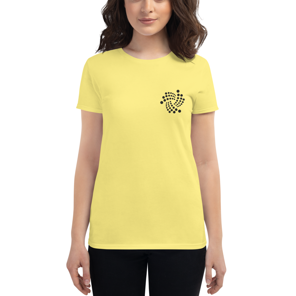 Iota floating - Women's Embroidered Short Sleeve T-Shirt TCP1607 White / S Official Crypto  Merch