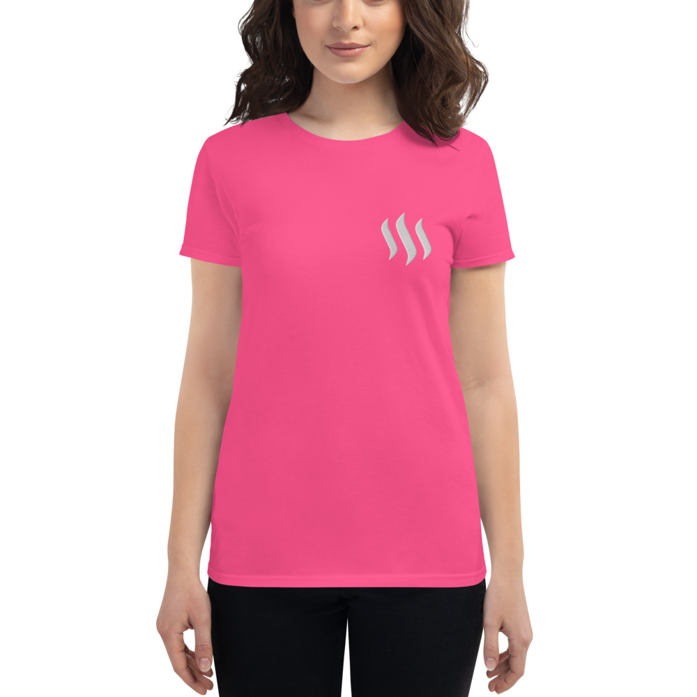 Steem - Women's Embroidered Short Sleeve T-Shirt TCP1607 Black / S Official Crypto  Merch