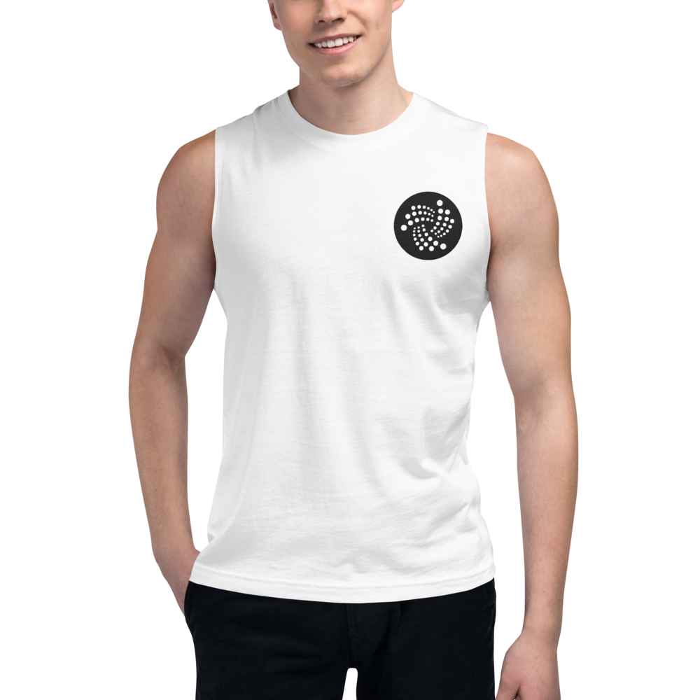 Iota logo – Men’s Embroidered Muscle Shirt TCP1607 Athletic Heather / S Official Crypto  Merch