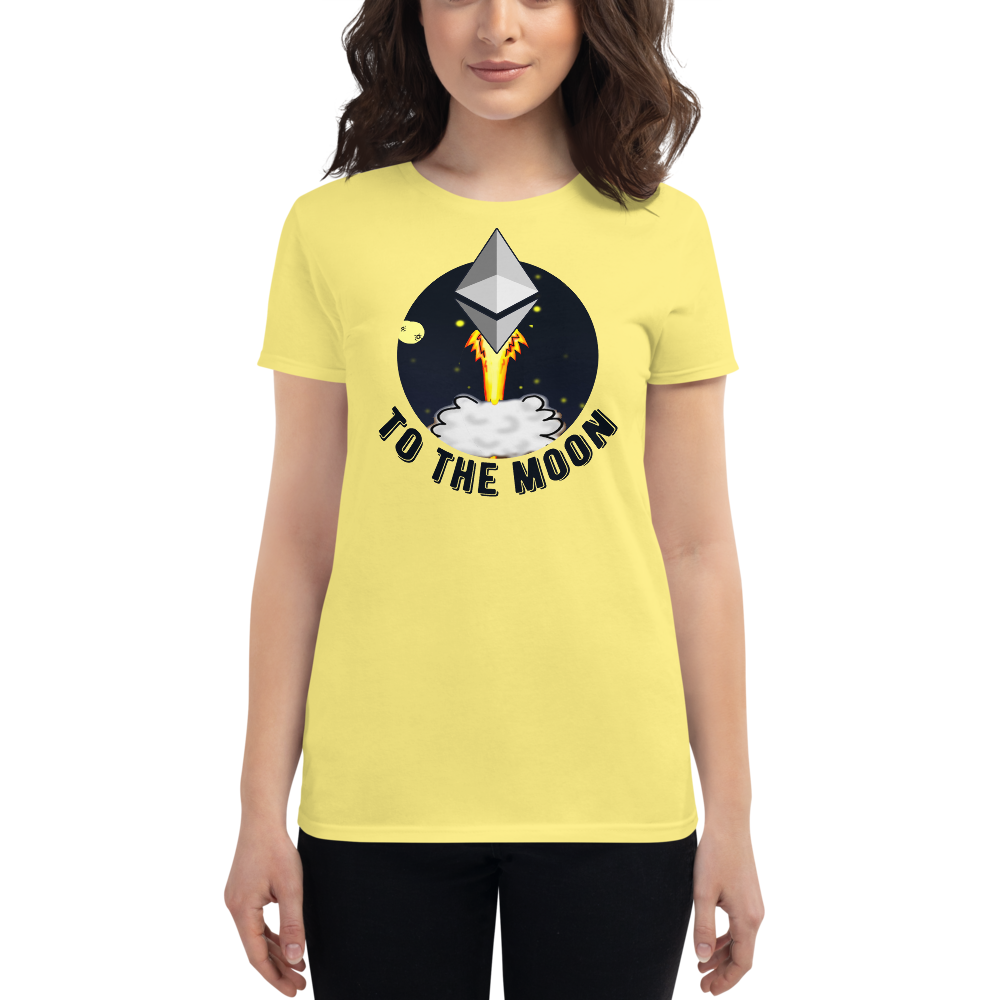 Ethereum lên mặt trăng - Áo phông ngắn tay dành cho nữ & #039; TCP1607 White / S Official Crypto Merch