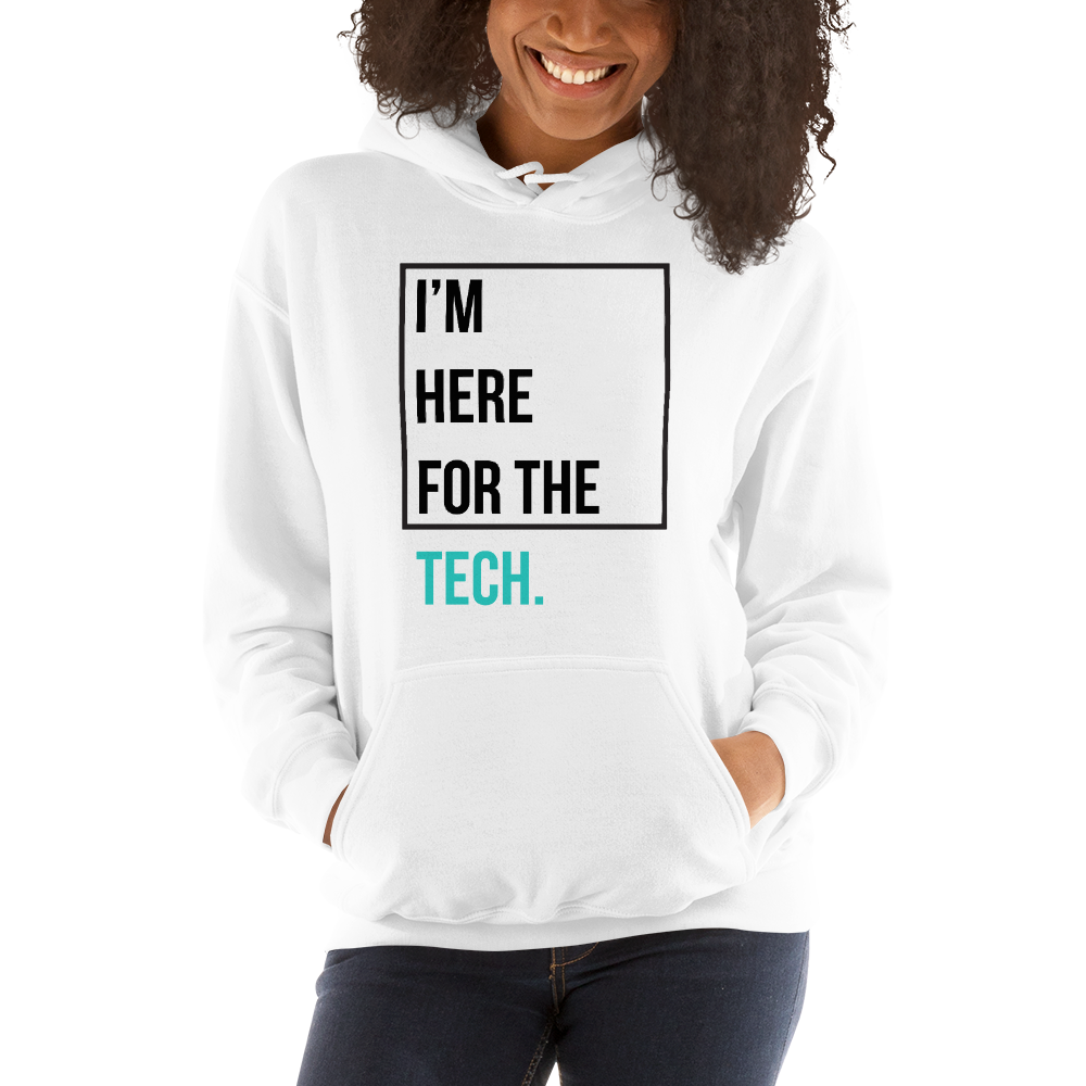 I'm here for the tech (Zilliqa) – Women’s Hoodie TCP1607 White / S Official Crypto  Merch