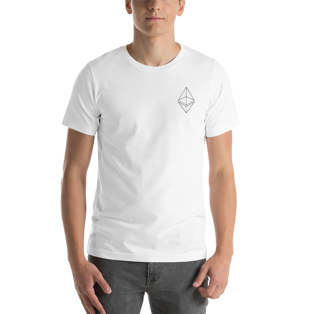 Ethereum line design - Men's Embroidered Premium T-Shirt TCP1607 White / S Official Crypto  Merch