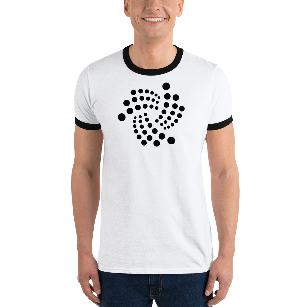 Iota floating design - Men's Ringer T-Shirt TCP1607 White/Black / S Official Crypto  Merch
