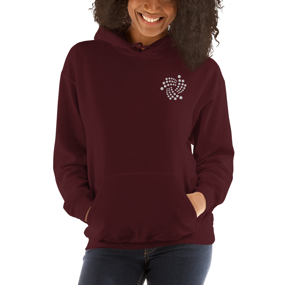 Iota floating – Women’s Embroidered Hoodie TCP1607 Black / S Official Crypto  Merch