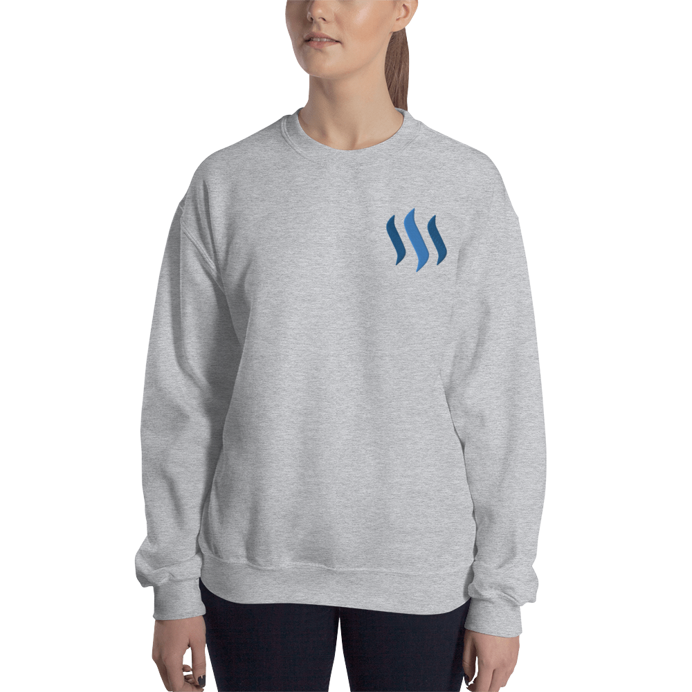 Steem – Women’s Embroidered Crewneck Sweatshirt TCP1607 White / S Official Crypto  Merch
