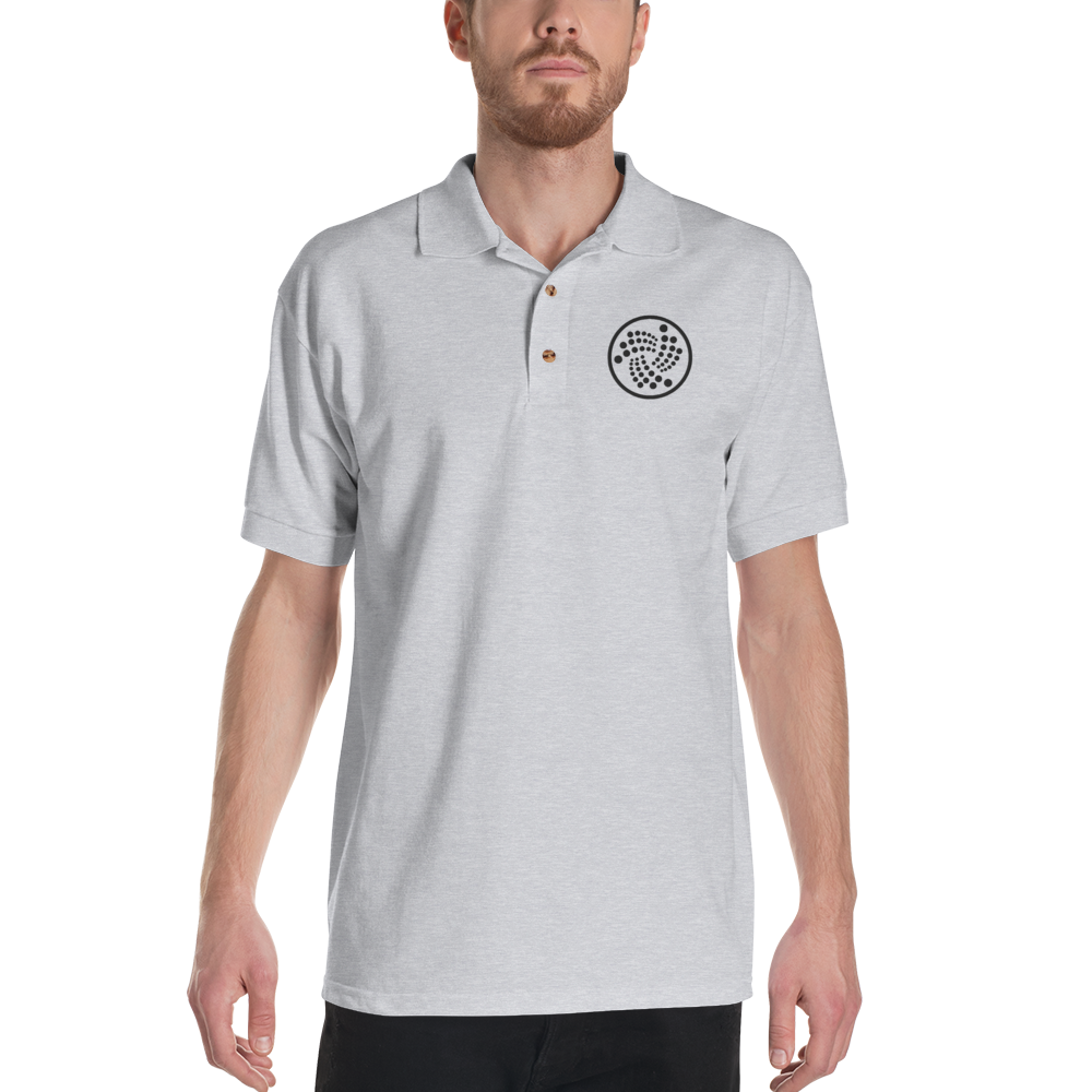 Iota logo - Men's Embroidered Polo Shirt TCP1607 White / S Official Crypto  Merch