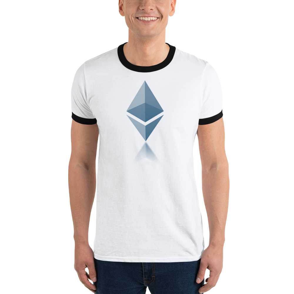 Ethereum reflection design - Men's Ringer T-Shirt TCP1607 White/Black / S Official Crypto  Merch