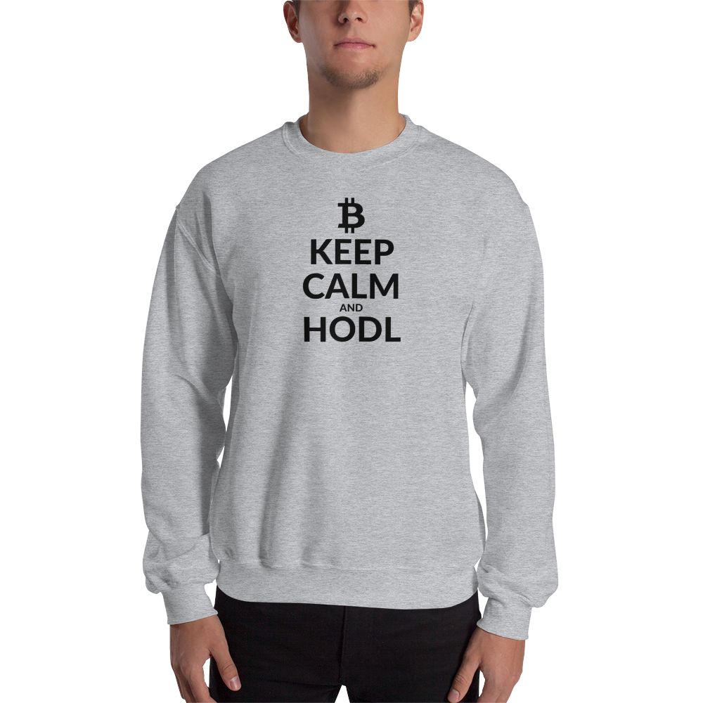 Keep calm (Bitcoin) - Men's Crewneck Sweatshirt TCP1607 White / S Official Crypto  Merch