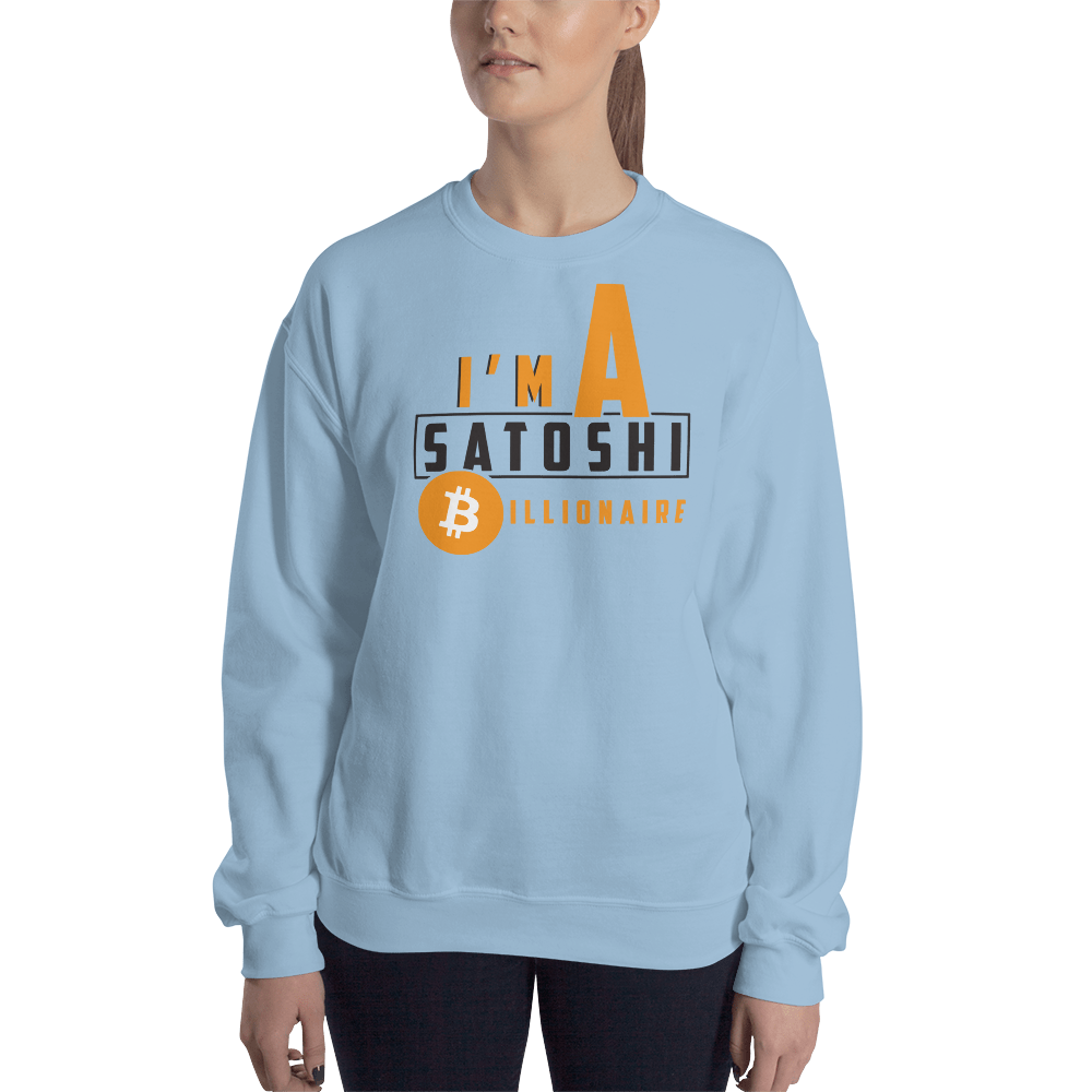 I'm a satoshi billionaire (Bitcoin) – Women’s Crewneck Sweatshirt TCP1607 White / S Official Crypto  Merch