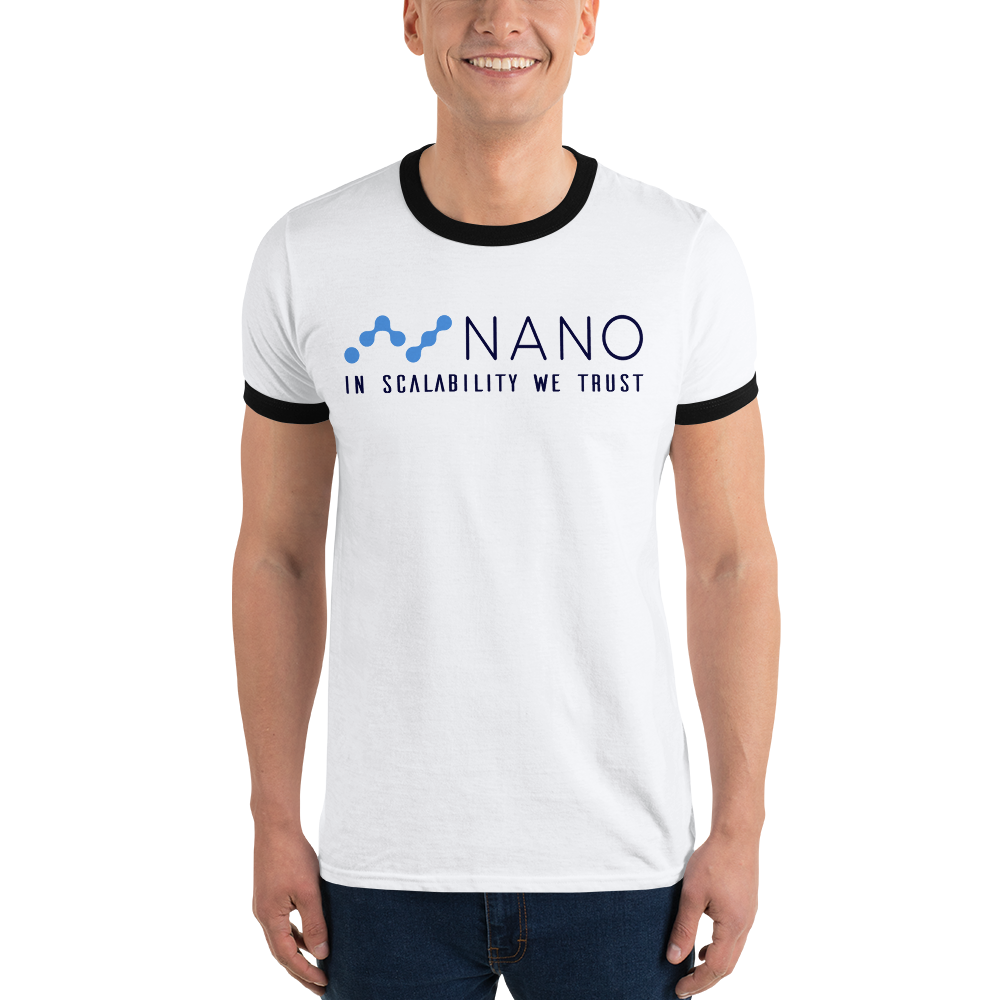 Nano, in scalability we trust – Men’s Ringer T-Shirt TCP1607 White/Black / S Official Crypto  Merch