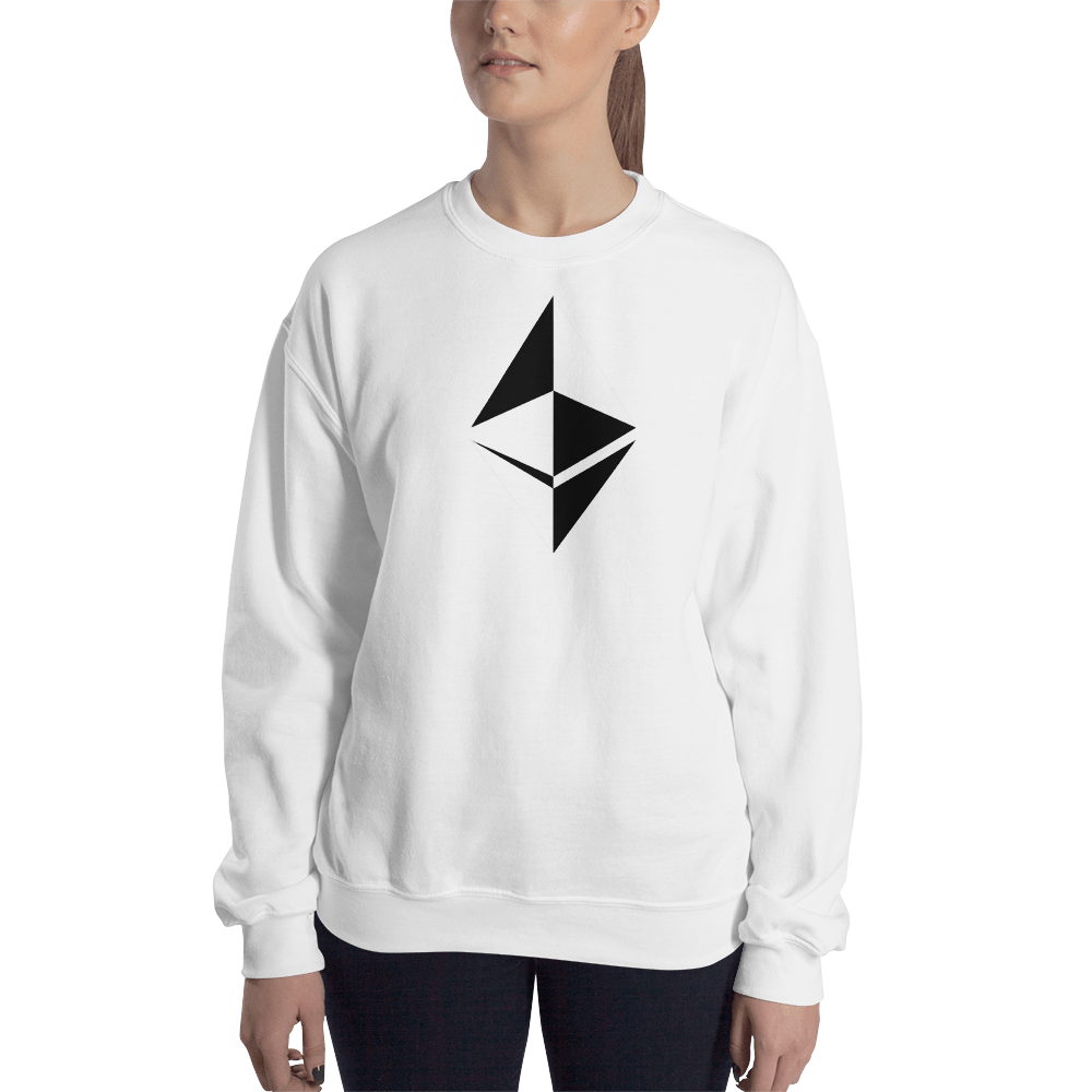 Ethereum surface design – Women’s Crewneck Sweatshirt TCP1607 White / S Official Crypto  Merch