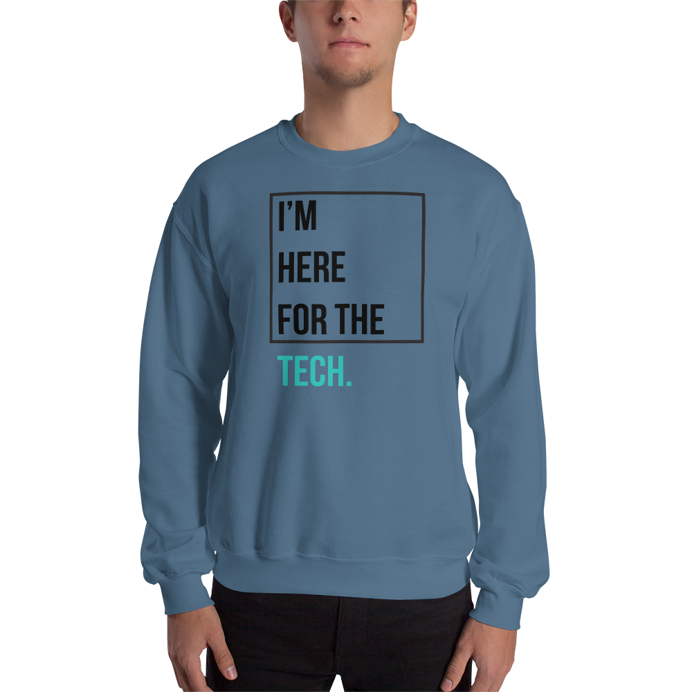 I'm here for the tech (Zilliqa) – Men’s Crewneck Sweatshirt TCP1607 White / S Official Crypto  Merch
