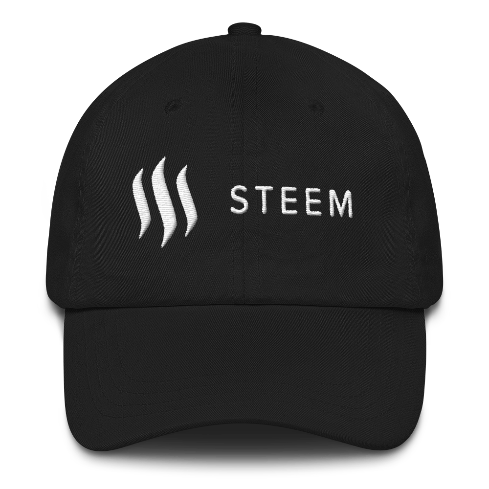 Steem white - Baseball cap TCP1607 Black Official Crypto  Merch