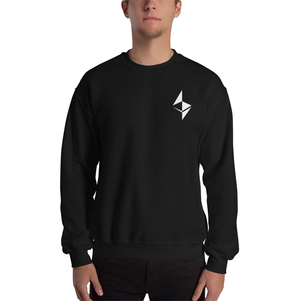 Ethereum surface design - Men’s Embroidered Crewneck Sweatshirt TCP1607 Black / S Official Crypto  Merch