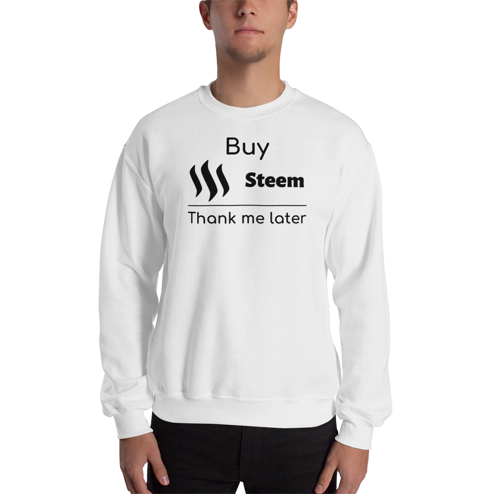 Buy Steem thank me later – Men’s Crewneck Sweatshirt TCP1607 White / S Official Crypto  Merch