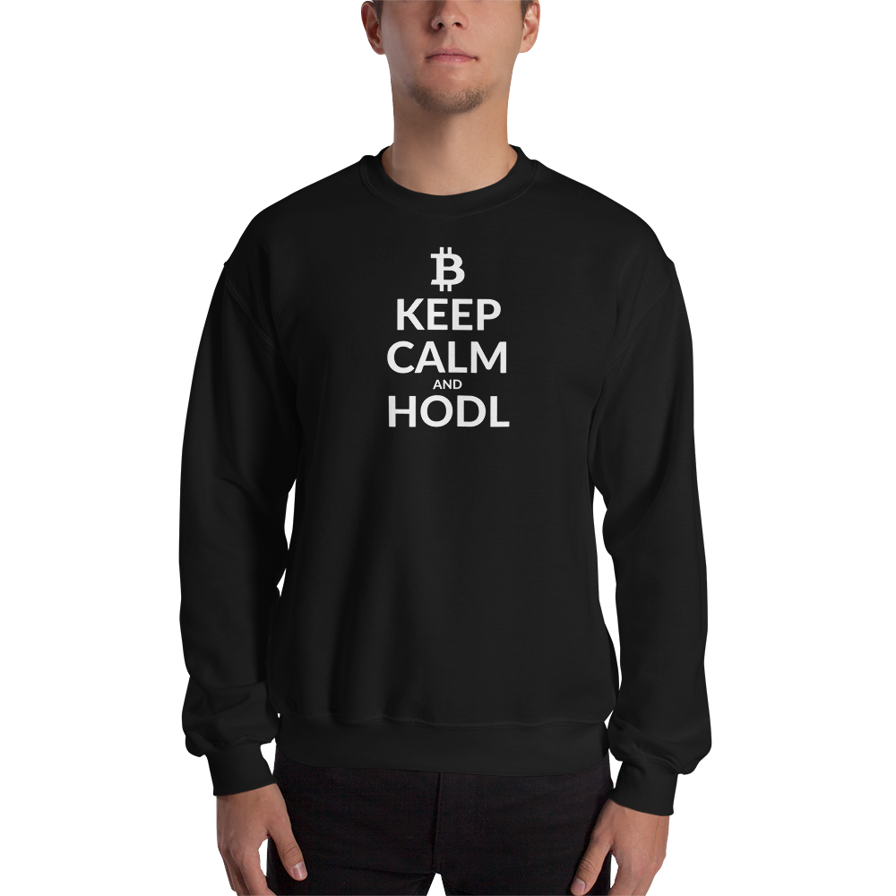 Keep calm (Bitcoin) - Men's Crewneck Sweatshirt TCP1607 Black / S Official Crypto  Merch