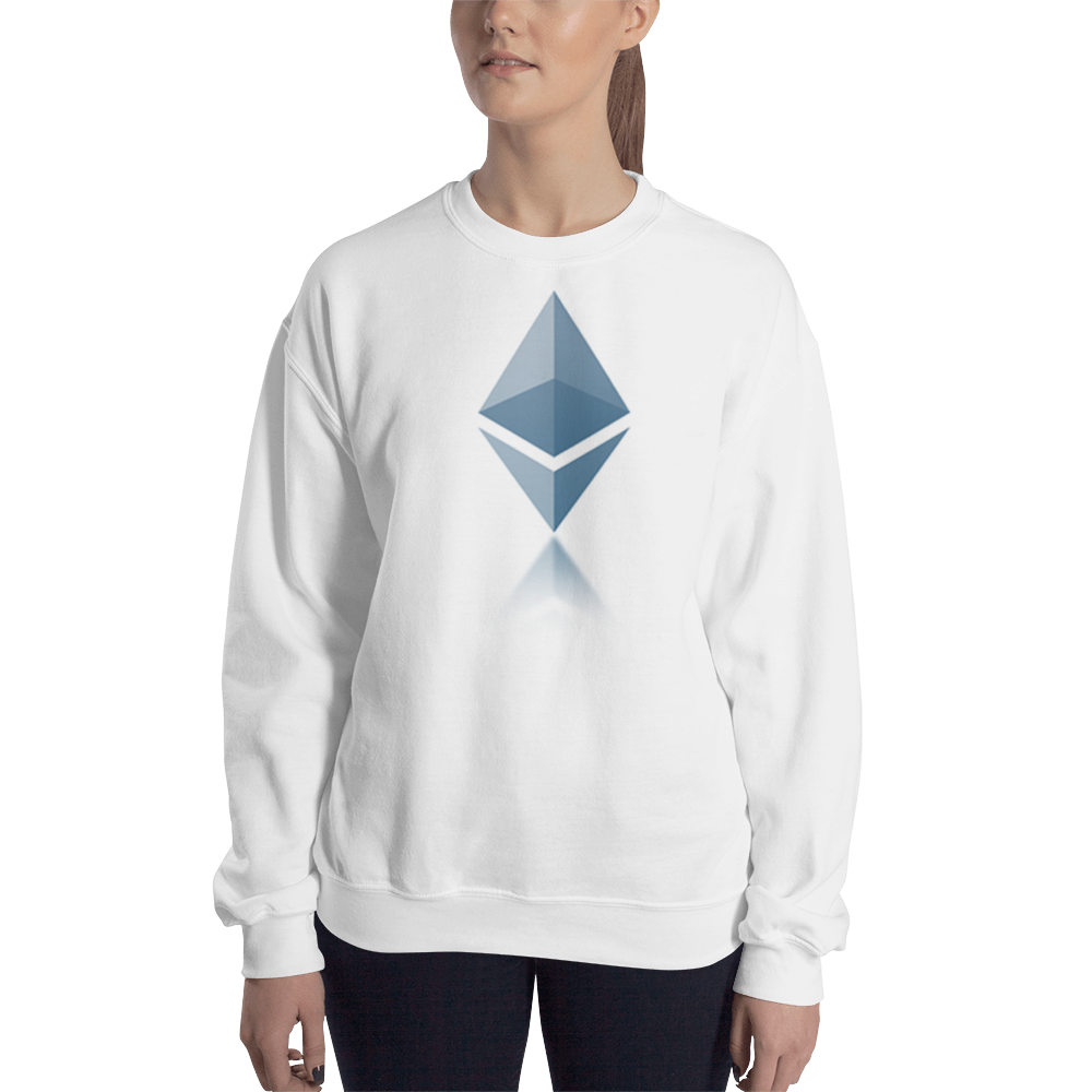 Ethereum reflection design – Women’s Crewneck Sweatshirt TCP1607 White / S Official Crypto  Merch