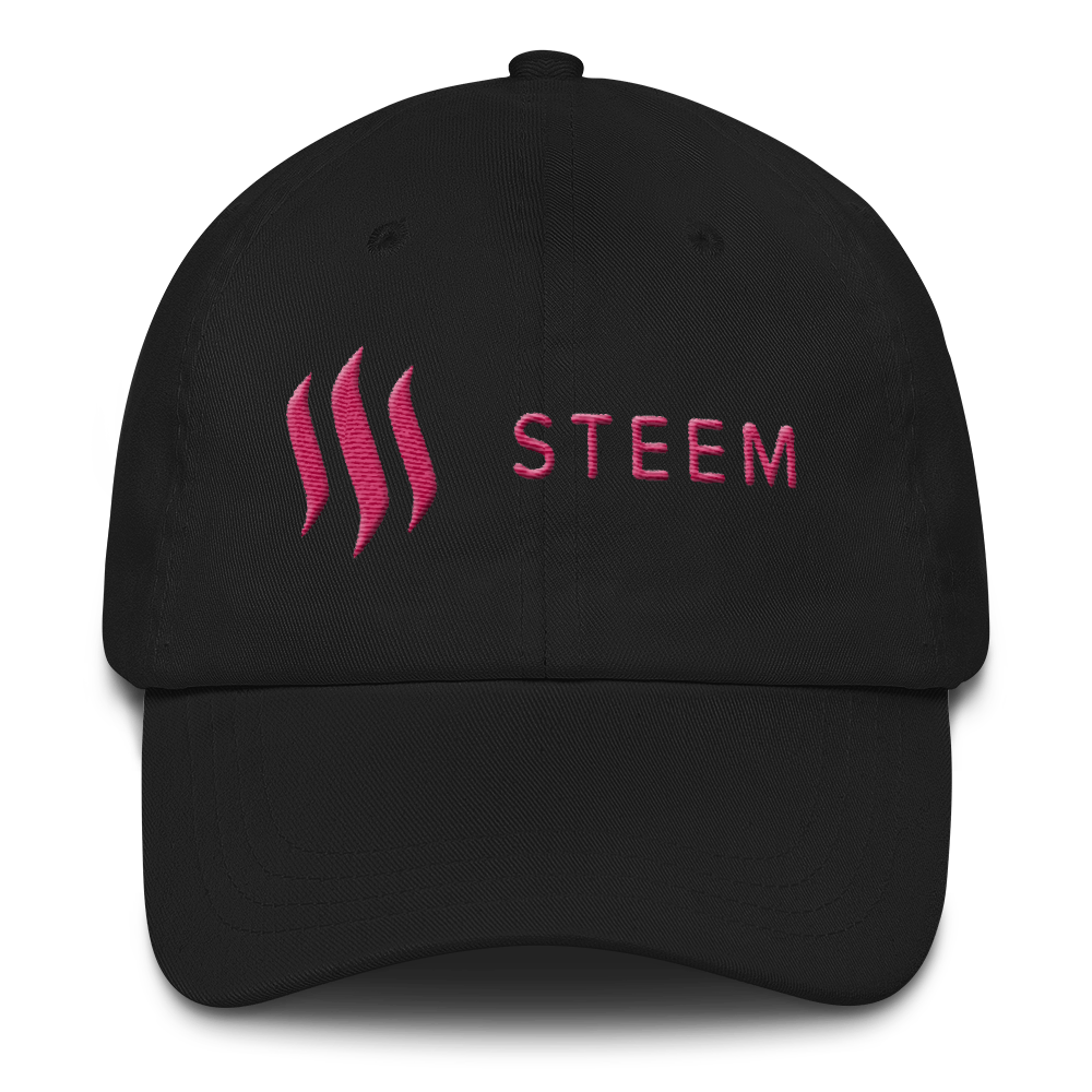 Steem pink - Baseball cap TCP1607 Black Official Crypto  Merch