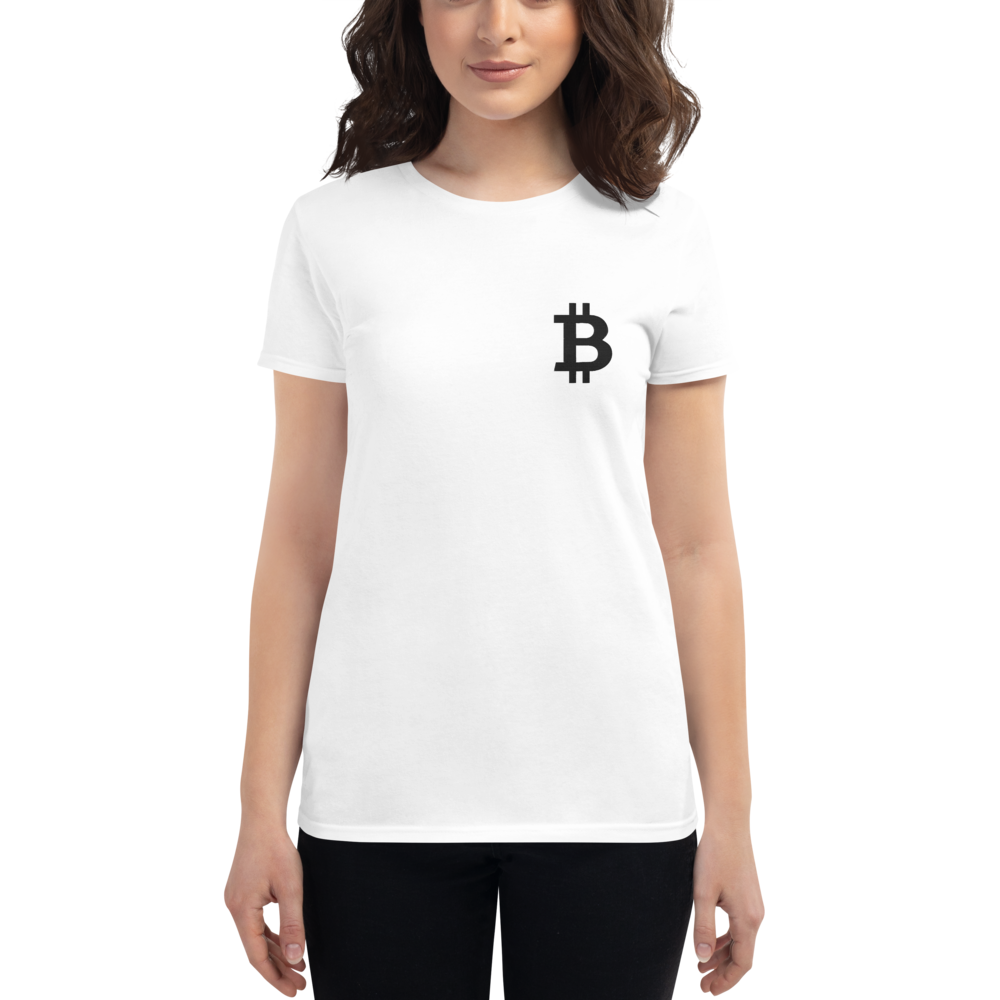 Bitcoin - Women's Embroidered Short Sleeve T-Shirt TCP1607 White / S Official Crypto  Merch