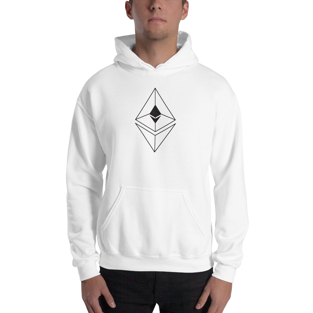 Ethereum line design - Men’s Hoodie TCP1607 White / S Official Crypto  Merch