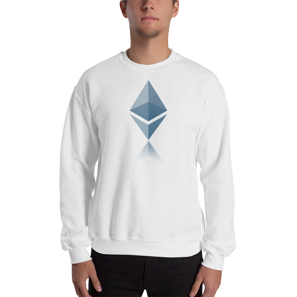 Ethereum reflection design - Men’s Crewneck Sweatshirt TCP1607 White / S Official Crypto  Merch