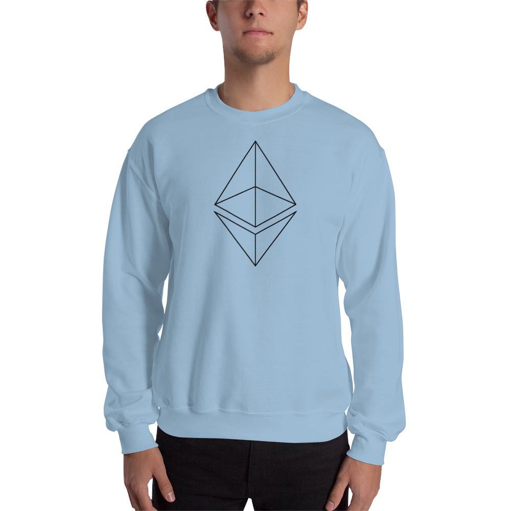 Ethereum line design - Men’s Crewneck Sweatshirt TCP1607 White / S Official Crypto  Merch