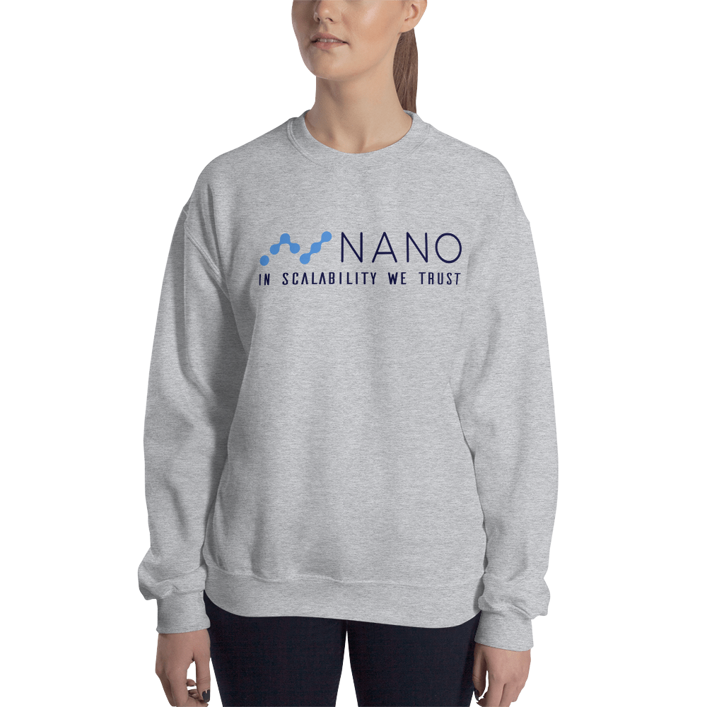Nano, in scalability we trust – Women’s Crewneck Sweatshirt TCP1607 White / S Official Crypto  Merch