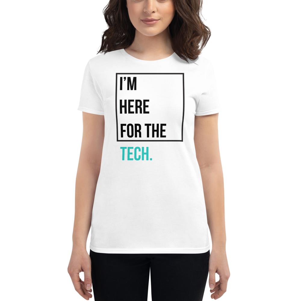 I'm here for the tech (Zilliqa) – Women's Short Sleeve T-Shirt TCP1607 White / S Official Crypto  Merch