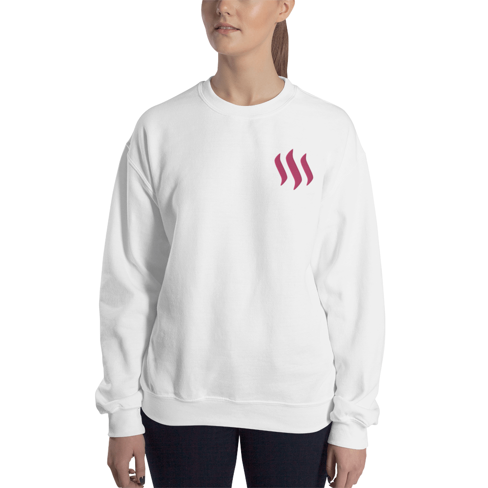 Steem – Women’s Embroidered Crewneck Sweatshirt TCP1607 White / S Official Crypto  Merch