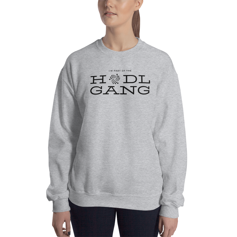 Hodl gang (Iota) – Women’s Crewneck Sweatshirt TCP1607 White / S Official Crypto  Merch
