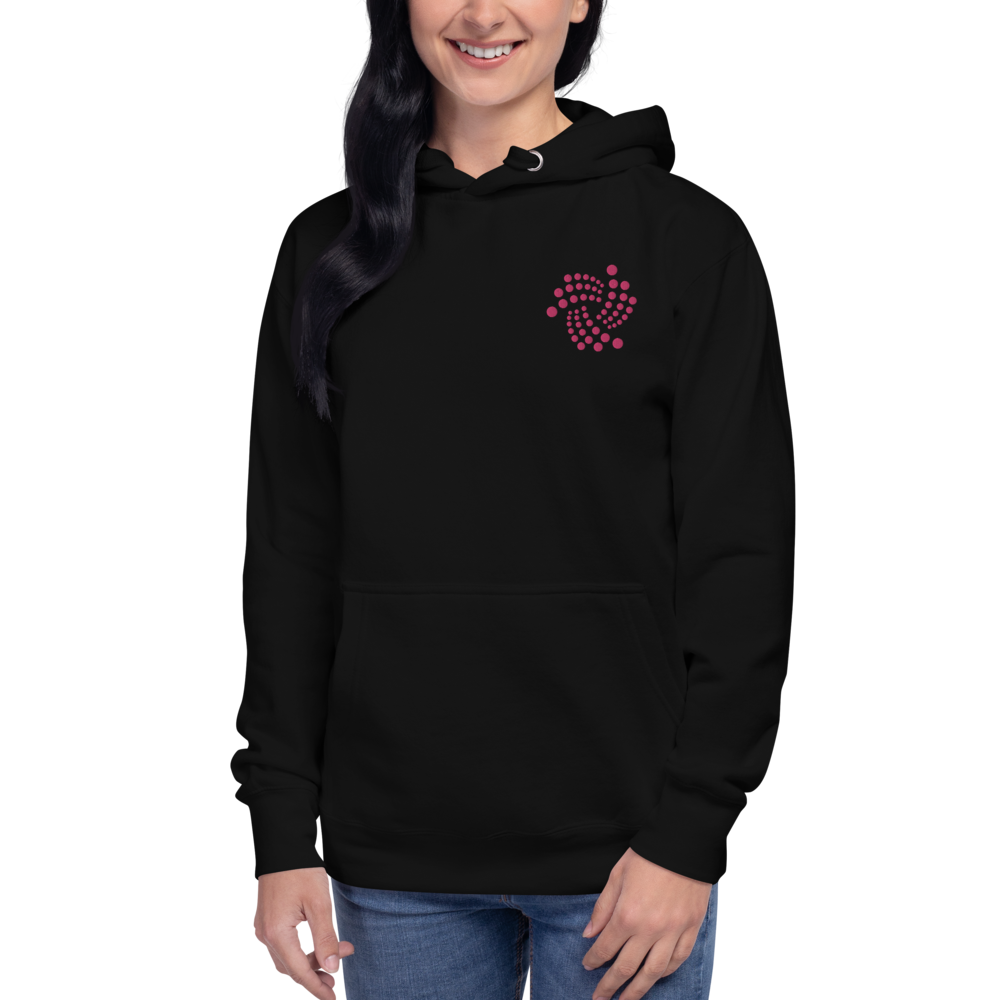 Iota floating – Women’s Embroidered Pullover Hoodie TCP1607 Black / S Official Crypto  Merch
