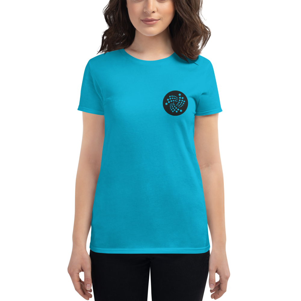 Iota logo - Women's Embroidered Short Sleeve T-Shirt TCP1607 White / S Official Crypto  Merch
