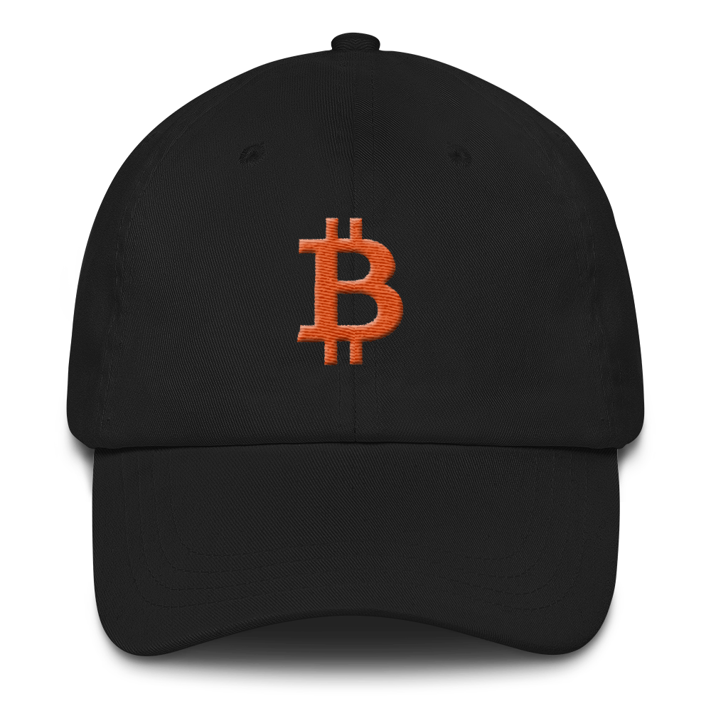 Bitcoin màu cam - Mũ bóng chày TCP1607 Hàng hóa tiền điện tử chính thức màu đen