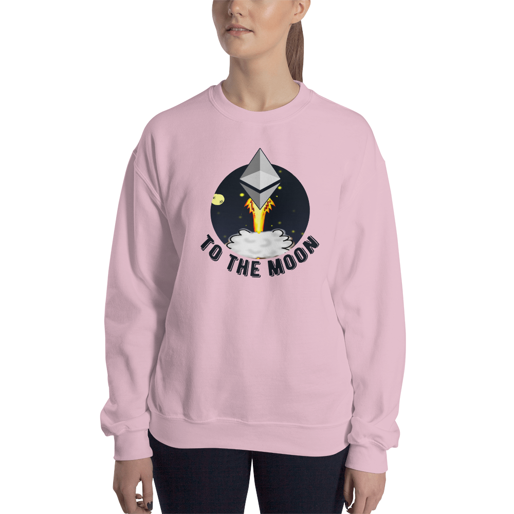 Ethereum to the moon – Women’s Crewneck Sweatshirt TCP1607 White / S Official Crypto  Merch