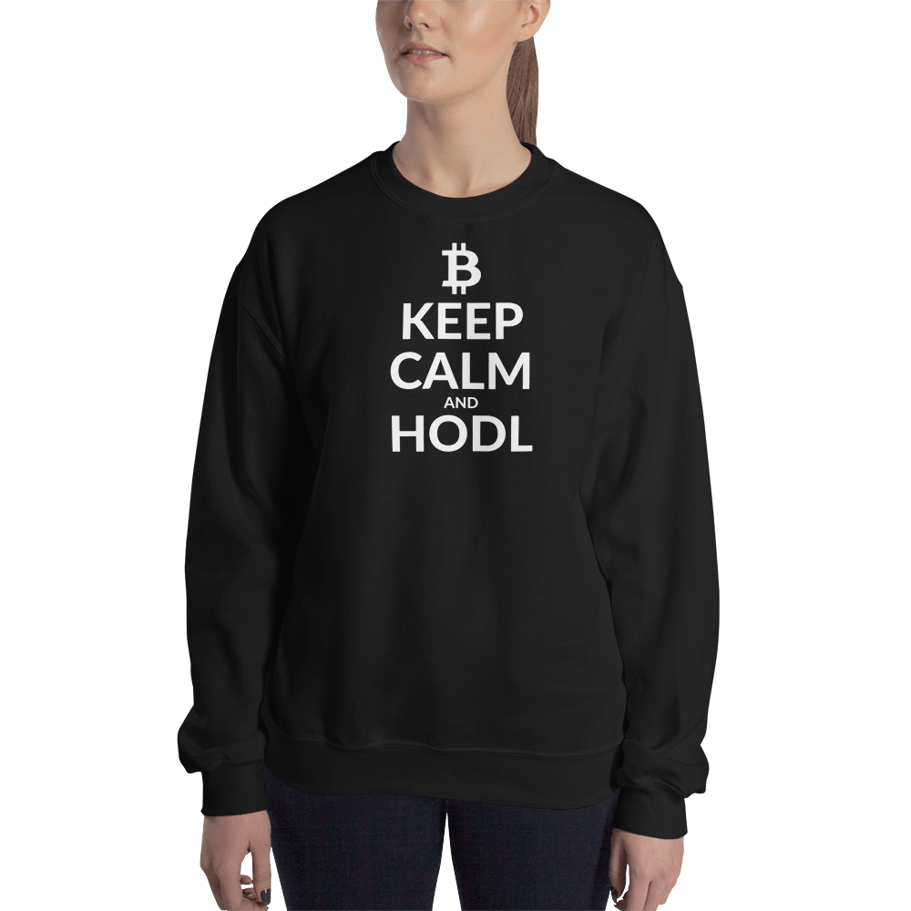 Keep calm (Bitcoin) – Women’s Crewneck Sweatshirt TCP1607 Black / S Official Crypto  Merch