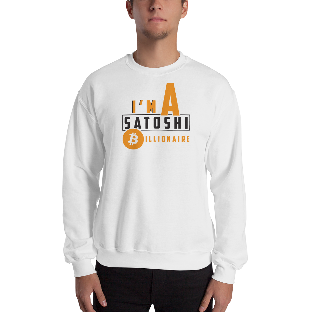 I'm a satoshi billionaire (Bitcoin) - Men's Crewneck Sweatshirt TCP1607 White / S Official Crypto  Merch